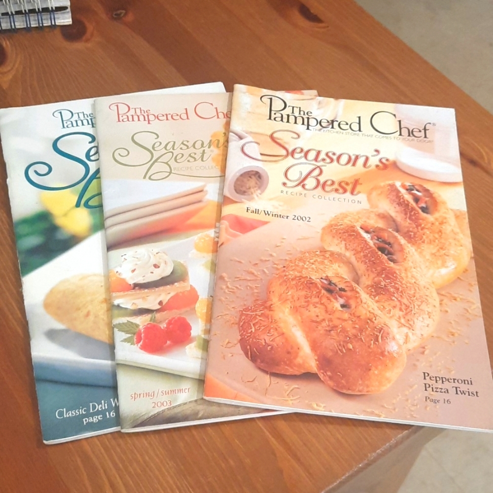 The Pampered Chef Vintage Season's Best Cookbooks/ 3 total